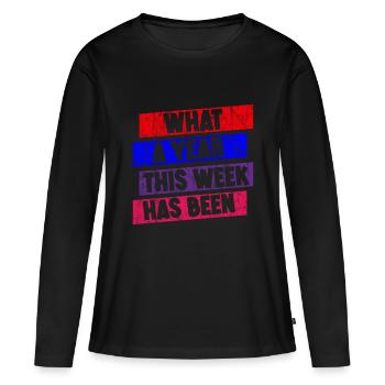 Quelle année cette semaine a été 3 - T-shirt manches longues Premium bio Femme - noir - Devant - Julia (174cm)