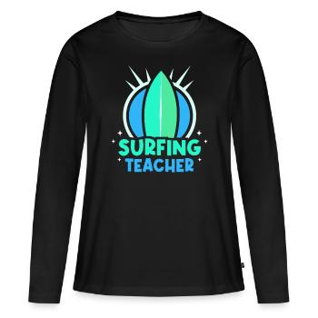 Moniteur de surf Surf Surf surf surf - T-shirt manches longues Premium bio Femme - noir - Devant - Julia (174cm)