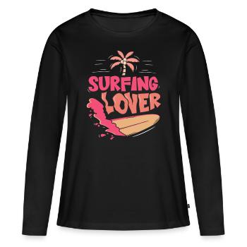 Amateurs de surf Surf surf Surf Surfer - T-shirt manches longues Premium bio Femme - noir - Devant - Julia (174cm)