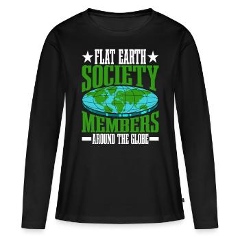Flat Earth Society, membres du monde entier 16 - T-shirt manches longues Premium bio Femme - noir - Devant - Julia (174cm)