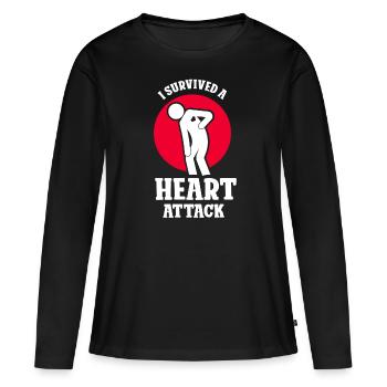 I survived a heart attack - Women's Premium Organic Long Sleeve Shirt - black - Front - Julia (174cm)
