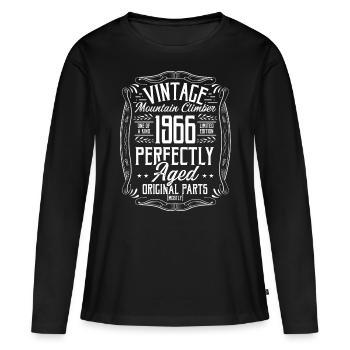 1966 Hiking Mountains Retro Hiker Born in 1966 - Women's Premium Organic Long Sleeve Shirt - black - Front - Julia (174cm)