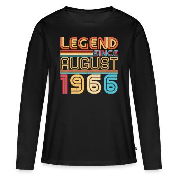 1966 In August Legend - Women's Premium Organic Long Sleeve Shirt - black - Front - Julia (174cm)