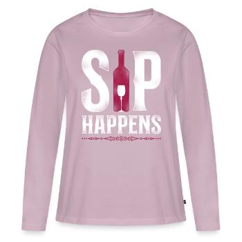 Dégustation de vin de sommelier - T-shirt manches longues Premium bio Femme - rose poudré - Devant - Julia (174cm)