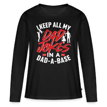 Speichere Alle Meine Dad Jokes In Einer Datenbank - Frauen Premium Bio Langarmshirt - Schwarz - Vorne - Julia (174cm)