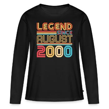 Born in August 2000 - Women's Premium Organic Long Sleeve Shirt - black - Front - Julia (174cm)