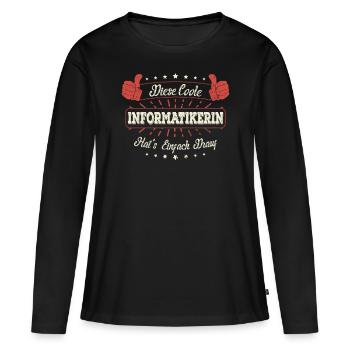 Diese Coole Informatikerin Geschenk Kollegen - Frauen Premium Bio Langarmshirt - Schwarz - Vorne - Julia (174cm)