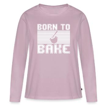 Cuire - T-shirt manches longues Premium bio Femme - rose poudré - Devant - Julia (174cm)