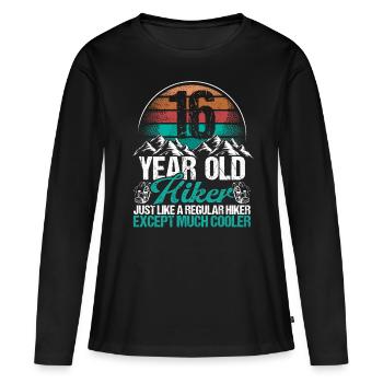 16 Birthday Hiking Mountains 16 Year Old Hiker - Frauen Premium Bio Langarmshirt - Schwarz - Vorne - Julia (174cm)