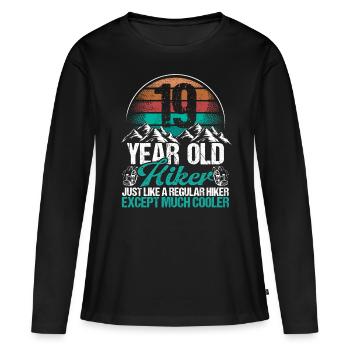 19 Birthday Hiking Mountains 19 Year Old Hiker - Women's Premium Organic Long Sleeve Shirt - black - Front - Julia (174cm)