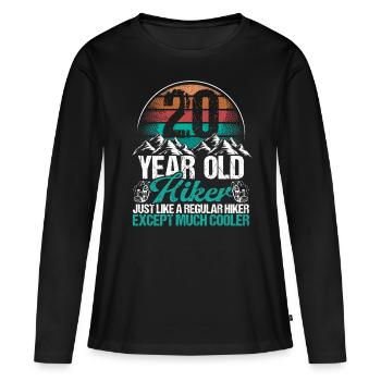 20 Birthday Hiking Mountains 20 Year Old Hiker - Frauen Premium Bio Langarmshirt - Schwarz - Vorne - Julia (174cm)