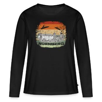 Nuremberg Skyline City Tour Nuremberg Skyline - T-shirt manches longues Premium bio Femme - noir - Devant - Julia (174cm)