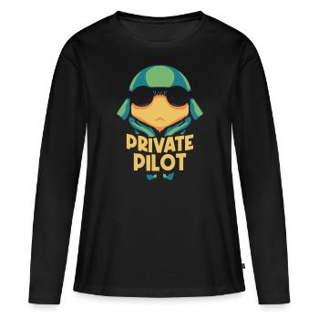 Jet de pilote privé Avion léger Petit avion - T-shirt manches longues Premium bio Femme - noir - Devant - Julia (174cm)