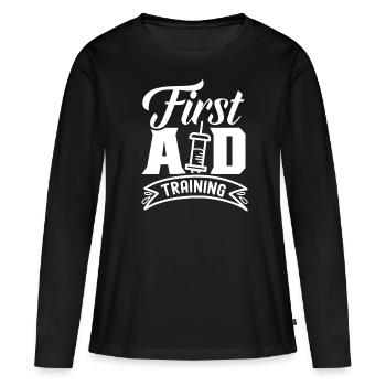 Training in First Aid Course First Aid - Women's Premium Organic Long Sleeve Shirt - black - Front - Julia (174cm)