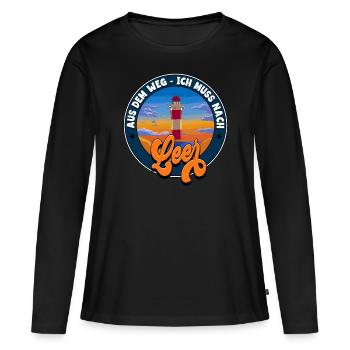 Leer - Frauen Premium Bio Langarmshirt - Schwarz - Vorne - Julia (174cm)