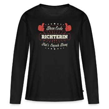 Diese Coole Richterin Geschenk Kollegen Spruch - Frauen Premium Bio Langarmshirt - Schwarz - Vorne - Julia (174cm)