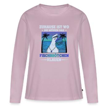 Fischbrötchen Möwe Norddeutsch - Frauen Premium Bio Langarmshirt - Altrosa - Vorne - Julia (174cm)