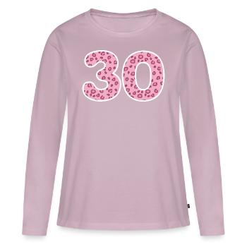 30 ans 30e anniversaire - T-shirt manches longues Premium bio Femme - rose poudré - Devant - Julia (174cm)