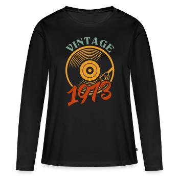 49 Geburtstag Jahrgang 1973 - Frauen Premium Bio Langarmshirt - Schwarz - Vorne - Julia (174cm)