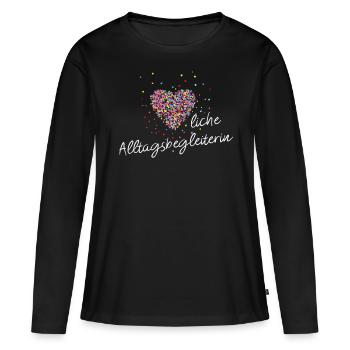 Alltagsbegleiterin Beruf Sozial Sozialer - Frauen Premium Bio Langarmshirt - Schwarz - Vorne - Julia (174cm)