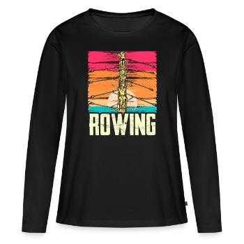 Aviron Aviron Bateau Aviron Aviron - T-shirt manches longues Premium bio Femme - noir - Devant - Julia (174cm)