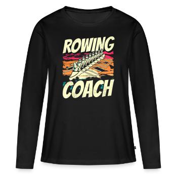 Entraîneur d’aviron Aviron Aviron Aviron Bateau d’aviron - T-shirt manches longues Premium bio Femme - noir - Devant - Julia (174cm)