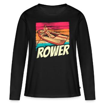 Aviron Aviron Bateau Aviron Aviron Aviron - T-shirt manches longues Premium bio Femme - noir - Devant - Julia (174cm)