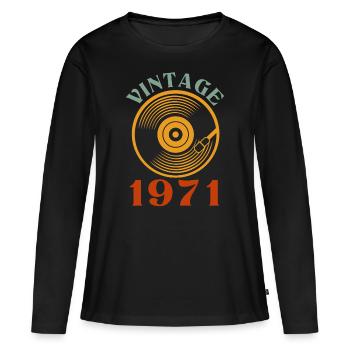 51 birthday born in 1971 - Women's Premium Organic Long Sleeve Shirt - black - Front - Julia (174cm)