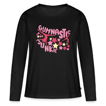 Gymnastic Junkie Design - Funny Gymnast Gift Idea - Women's Premium Organic Long Sleeve Shirt - black - Front - Julia (174cm)