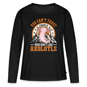 Axolotl Cadeau Queue Lurch - T-shirt manches longues Premium bio Femme - noir - Devant - Julia (174cm)