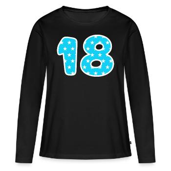 Dix-huit - T-shirt manches longues Premium bio Femme - noir - Devant - Julia (174cm)