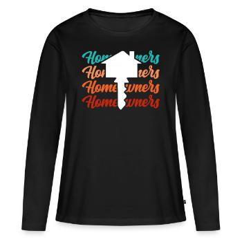 Propriétaire Propriétaire Maison propriétaire - T-shirt manches longues Premium bio Femme - noir - Devant - Julia (174cm)