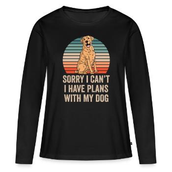 Je ne peux malheureusement pas avoir de projets avec mon chien - T-shirt manches longues Premium bio Femme - noir - Devant - Julia (174cm)