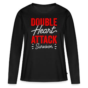 Double Heart Attack Surviving Heart Attack - Women's Premium Organic Long Sleeve Shirt - black - Front - Julia (174cm)