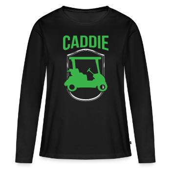 Caddie Profession Golfeur Golf Golf - T-shirt manches longues Premium bio Femme - noir - Devant - Julia (174cm)