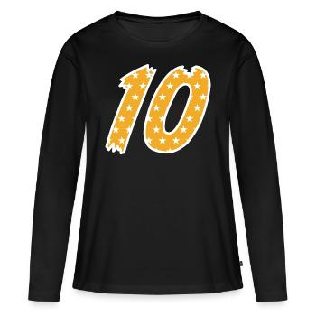 Dix - T-shirt manches longues Premium bio Femme - noir - Devant - Julia (174cm)