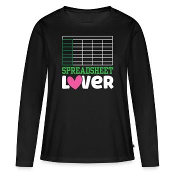 Amateurs de feuilles de calcul Table table table - T-shirt manches longues Premium bio Femme - noir - Devant - Julia (174cm)