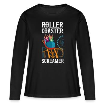 Roller Coaster Roller Coaster - Women's Premium Organic Long Sleeve Shirt - black - Front - Julia (174cm)