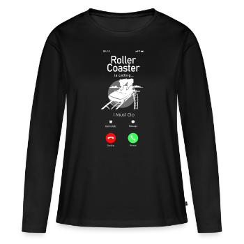 Roller Coaster Phone Display - Frauen Premium Bio Langarmshirt - Schwarz - Vorne - Julia (174cm)