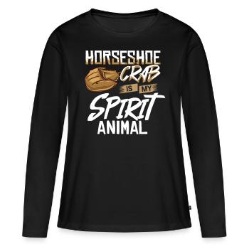 Crabe en fer à cheval Crabe en fer à cheval Crabes des Moluques - T-shirt manches longues Premium bio Femme - noir - Devant - Julia (174cm)