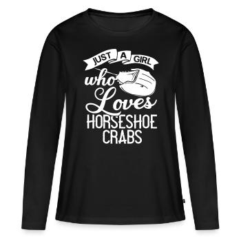 Crabe en fer à cheval Crabe en fer à cheval Crabes des Moluques - T-shirt manches longues Premium bio Femme - noir - Devant - Julia (174cm)
