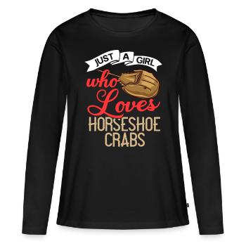 Crabe en fer à cheval Crabe en fer à cheval Crabes des Moluques - T-shirt manches longues Premium bio Femme - noir - Devant - Julia (174cm)