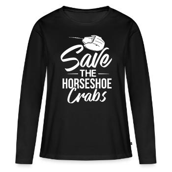 Crabe en fer à cheval Crabe en fer à cheval Crabes des Moluques - T-shirt manches longues Premium bio Femme - noir - Devant - Julia (174cm)