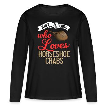 Crabe en fer à cheval Crabe en fer à cheval Crabes des Moluques - T-shirt manches longues Premium bio Femme - noir - Devant - Julia (174cm)
