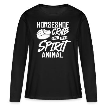 Crabe en fer à cheval Crabe en fer à cheval Crabes des Moluques - T-shirt manches longues Premium bio Femme - noir - Devant - Julia (174cm)