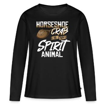 Crabe en fer à cheval Crabe en fer à cheval Crabes des Moluques - T-shirt manches longues Premium bio Femme - noir - Devant - Julia (174cm)