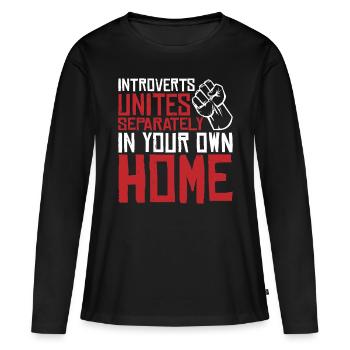 Introvertis s’unit séparément dans votre propre maison 3 - T-shirt manches longues Premium bio Femme - noir - Devant - Julia (174cm)