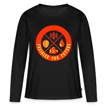 Bière gratuite pour l’avenir - T-shirt manches longues Premium bio Femme - noir - Devant - Julia (174cm)