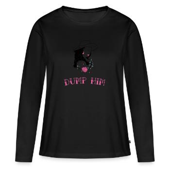 Weltfrauentag Dump Him Frauen Silhouette - Frauen Premium Bio Langarmshirt - Schwarz - Vorne - Julia (174cm)