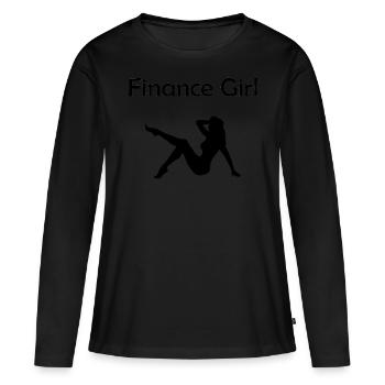 Fille de la finance - T-shirt manches longues Premium bio Femme - noir - Devant - Julia (174cm)